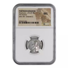 c. 93-69 BC Parthian Kingdom Sinatruces, AR Drachm  NGC Ancients MS picture