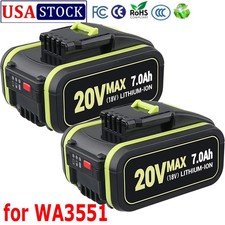 2X  7.0Ah 20V Lithium Battery for WA3551 WA3551.1 WA3553.2 WX386 WX390 For Worx picture