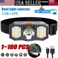 XPE+COB LED Powerful Headlamp USB Rechargeable Camping Head Light Adjustable Lot picture