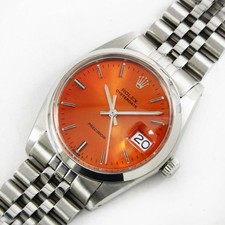 Vintage Rolex Oysterdate Precision Orange Dial 34mm Men Steel Watch Ref 6694 picture