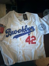 Mitchell & Ness Jackie Robinson Brooklyn Dodgers Jersey Size XL White picture