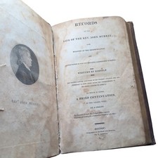 RARE ~1816 Records of the Life of the Rev. John Murray AUTOBIOGRAPHY 1st Edition picture