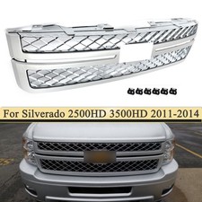 Silver Ice Metallic Front Bumper Grille For 2011-14 Chevy Silverado 2500/3500HD picture