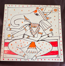 Hexamar Studio Handmade Hand Painted Hinduism Art tile painted picture