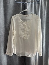 Ann Taylor Loft Women's Long Sleeve sheer Blouse picture