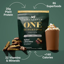 VitaHustle ONE Vegan Dubai Chocolate Protein Powder  20g Plant Protein EXP 04/28 picture