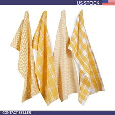 100% Cotton Kitchen Dish Cloths, Ultra Soft Absorbent Yellow13x28 Inches, 4 Pack picture
