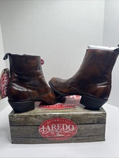 LAREDO Breakout Men's 8.5 D Tan Leather Side Zipper Western Cowboy Boots 62074 picture