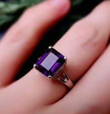 African Amethyst Gemstone Handmade 925 Sterling Silver Jewelry Ring All Size picture