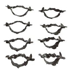 Metzke Vintage 1993 Signed Pewter Hummingbird Napkin Rings Set of 8 Silver 3D picture