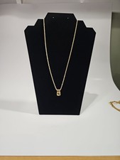 Vintage 14K Yellow Gold Rope Chain 20inch Necklace with Citrine Pendant picture