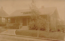 VIEW OF HOUSE FROM INCLINED STREET REAL PHOTO POSTCARD 1910s RPPC picture