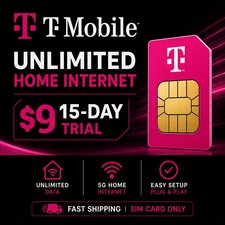 T-Mobile Unlimited 5G 4G LTE Internet Trial SIM Card 9 Home WiFi Ready Hotspot picture