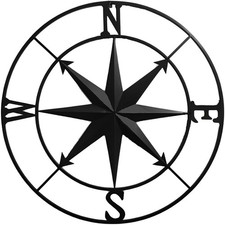 Nautical Compass Wall Decor Coastal Beach Patio Hanging Travel Adventure 41