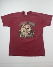 Vintage Jerzees Shirt Mens Large Red Grizzly Country Bear Graphic Tee USA VTG picture