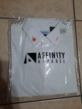 Affinity Apparel mens dress shirt size Large W/ Accent Orange Fake Collar Button picture