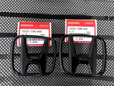 2pcs Genuine For Honda ACCORD 2018-2022 Sedan 4Dr Gloss Black Front Rear Emblem picture