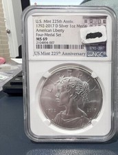 1792-2017 D Silver 1 oz Medal American Liberty NGC MS 69 U.S. Mint 225th Anniv. picture