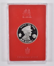 1972 Ethiopia 5 Birr 80th Haile Selassie Ethiopian Silver Proof 0.80 Oz picture