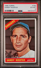 1966 Topps Sandy Koufax #100 PSA 6 EX-MT Los Angeles Dodgers MLB Vintage picture