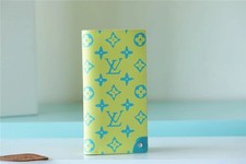 Louis M82005 Zippy Long Wallet Monogram Yellow Blue Leather picture
