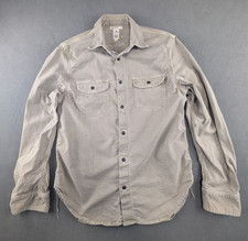 KATO Hiroshi Kato Brace Canvas Work Shirt Mens M Stone Gray Cotton Made USA VGUC picture