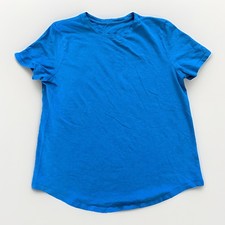 Lululemon Love Crew Short Sleeve T-Shirt Blue Heather Pima Cotton Curved Hem picture