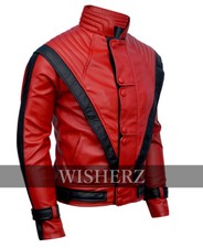Men's Red&Black Faux Leather Jacket, Costume picture