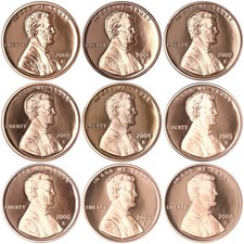 2000-2008 S Lincoln Memorial Cent Gem DCam Proof Run 9 Coin Set US Mint picture