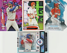 Bryce Harper 2012 Topps RC Variation, 2015 Luminescent, 2020 Chrome Pink, More picture