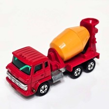 Vintage TOMY Tomica 52-53-54 Hino Truck Mixer Car / Red-Orange / Loose / Good picture