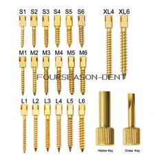 30 Pcs Dental Screw Post Plated 24K Gold Conical Refill S/M/L/XL For Root Canal picture