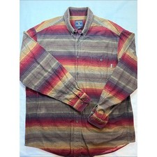 Woolrich Flannel Button Up Shirt Blanket Stripe Gorpcore Multicolor XXL picture