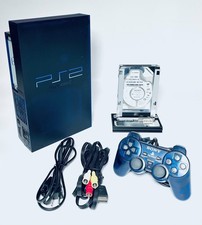 🌌 SONY PS2 SCPH-50000 Midnight Blue Console HDD Set Japan Tested Limited 🎮✨ picture