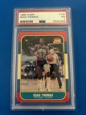 1986-87 Fleer - Isiah Thomas #109 (RC) Detroit Pistons PSA 7 NM picture