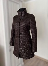 Fay Quilted Puffer Jacket Dark Brown Medium M Metal Hook Made in Italy picture