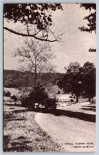 A Typical Highway Scene North Carolina Postcard Conoco Touraide Old Car picture