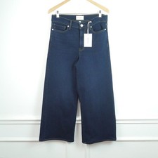 FRAME Le Slim Palazzo Jeans Womens Size 30 NWT Wide Leg Cropped Dark Wash Denim picture