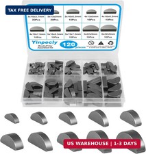 120pc Woodruff Key Assortment Metric Half Moon Shaft Crank Flywheel 10 Sizes picture