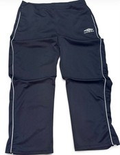 Umbro Track Pants Size M Navy White Piping picture