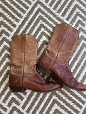 90’s Vintage Lucchese cowboy boots San Antonio era 12D Brown picture