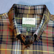 Cabelas Outfitter Series Mens XL Tall Plaid Button Down Shirt Brown Cotton XLT picture