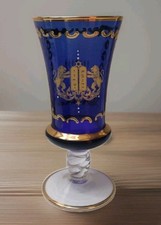 Vintage Jewish Murano Blue Ceremonial Glass picture