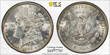 1888 O MORGAN SILVER DOLLAR PCGS MS63****RIM TONE/JUST GRADED GOLD SHIELD picture