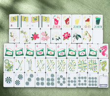 Green Stripe Acrylic American Mahjong Game Set 160 Tiles for 4‑Player Shuffling picture