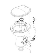 DOMETIC 9610008275 TOILET 400 WHT STD; Permanent; Round Seat With 18 In Seat picture