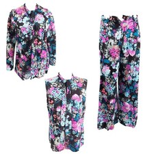 1970s Vintage Julie Miller 3 Piece Pant Set Floral Psychedelic Print Small picture