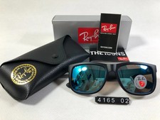 Ray-Ban RB4165 Justin Sunglasses Polarized Blue Lens Matte Black Frame 54mm Men picture