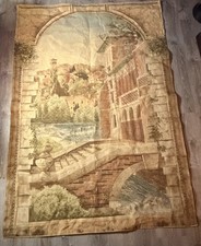 Large Jacquard Wall Hanging Tapestry Italian Villa Bridge 51x72 linen Northpoint picture
