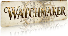 Watchmaker Sign Retro Store Tin Sign Vintage Metal Decorations 4×16 Inches Gifts picture